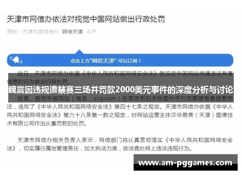 魏震因违规遭禁赛三场并罚款2000美元事件的深度分析与讨论